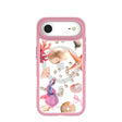 Clear Aqua Dreams iPhone Air Case With Petal Pink Ridge (MagSafe included)