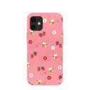 Bubblegum Pink Bees n Berries iPhone 12 Mini Case