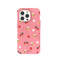 Bubblegum Pink Bees n Berries iPhone 14 Pro Case