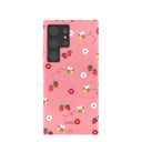Bubblegum Pink Bees n Berries Samsung Galaxy S24 Ultra Case