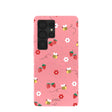 Bubblegum Pink Bees n Berries Samsung Galaxy S25 Ultra Case