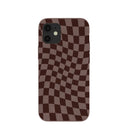 Chocolate Brown Cafe Check iPhone 12 Mini Case