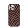 Chocolate Brown Cafe Check iPhone 14 Pro Max Case