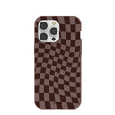 Chocolate Brown Cafe Check iPhone 14 Pro Max Case
