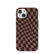 Chocolate Brown Cafe Check iPhone 14 Case