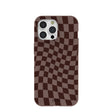 Chocolate Brown Cafe Check iPhone 15 Pro Max Case