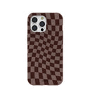 Chocolate Brown Cafe Check iPhone 15 Pro Max Case