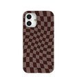 Chocolate Brown Cafe Check iPhone 16 Plus Case