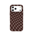 Chocolate Brown Cafe Check iPhone 17 Pro Max Case