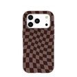 Chocolate Brown Cafe Check iPhone 17 Pro Case