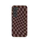 Chocolate Brown Cafe Check Samsung Galaxy S23 Case