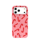 Bubblegum Pink Candy Cane Chaos iPhone 17 Pro Max Case