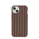 Chocolate Brown Cocoa Stripes iPhone 14 Case