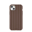 Chocolate Brown Cocoa Stripes iPhone 15 Plus Case