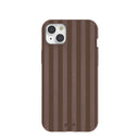 Chocolate Brown Cocoa Stripes iPhone 15 Plus Case