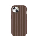 Chocolate Brown Cocoa Stripes iPhone 15 Case