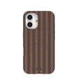 Chocolate Brown Cocoa Stripes iPhone 16 Case