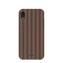 Chocolate Brown Cocoa Stripes iPhone XR Case