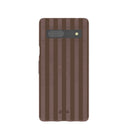 Chocolate Brown Cocoa Stripes Google Pixel 7a Case
