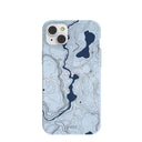 Powder Blue Contour Lines iPhone 14 Plus Case