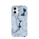 Powder Blue Contour Lines iPhone 16 Case
