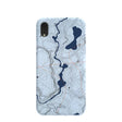 Powder Blue Contour Lines iPhone XR Case