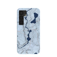 Powder Blue Contour Lines Samsung Galaxy S25 Case