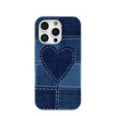 Powder Blue Denim Heart iPhone 16 Pro Case