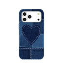 Powder Blue Denim Heart iPhone 17 Pro Max Case