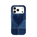 Powder Blue Denim Heart iPhone 17 Pro Case
