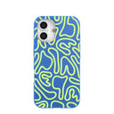 Electric Blue Dizzy Dreams iPhone 16 Case