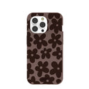 Chocolate Brown Earthy Blooms iPhone 14 Pro Case