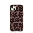 Chocolate Brown Earthy Blooms iPhone 15 Plus Case