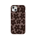 Chocolate Brown Earthy Blooms iPhone 15 Plus Case