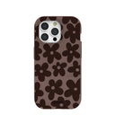 Chocolate Brown Earthy Blooms iPhone 15 Pro Case