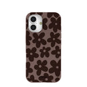 Chocolate Brown Earthy Blooms iPhone 16 Case
