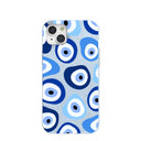 Powder Blue Evil Eye iPhone 15 Plus Case
