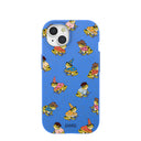 Electric Blue Fancy Frogs iPhone 15 Case