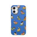 Electric Blue Fancy Frogs iPhone 16 Case