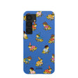 Electric Blue Fancy Frogs Samsung Galaxy S25 Case