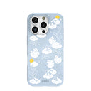 Powder Blue Fluffy Flower iPhone 16 Pro Case