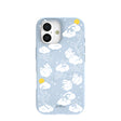 Powder Blue Fluffy Flower iPhone 17 Case