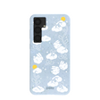 Powder Blue Fluffy Flower Samsung Galaxy S25+(Plus) Case
