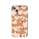 Chocolate Brown Happy Hamsters iPhone 14 Plus Case