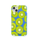 Electric Blue Kiwi Slices iPhone 14 Plus Case