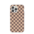 Chocolate Brown Latte Check iPhone 14 Pro Max Case