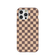 Chocolate Brown Latte Check iPhone 15 Pro Max Case