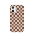 Chocolate Brown Latte Check iPhone 16 Case