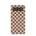 Chocolate Brown Latte Check Google Pixel 6 Case