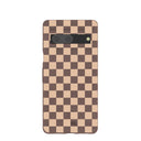 Chocolate Brown Latte Check Google Pixel 7 Case